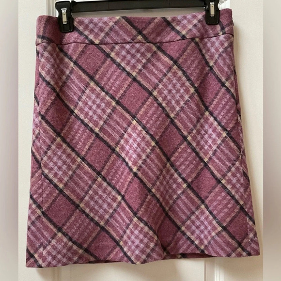 Talbots Mauve Plaid Skirt - Picture 2 of 5